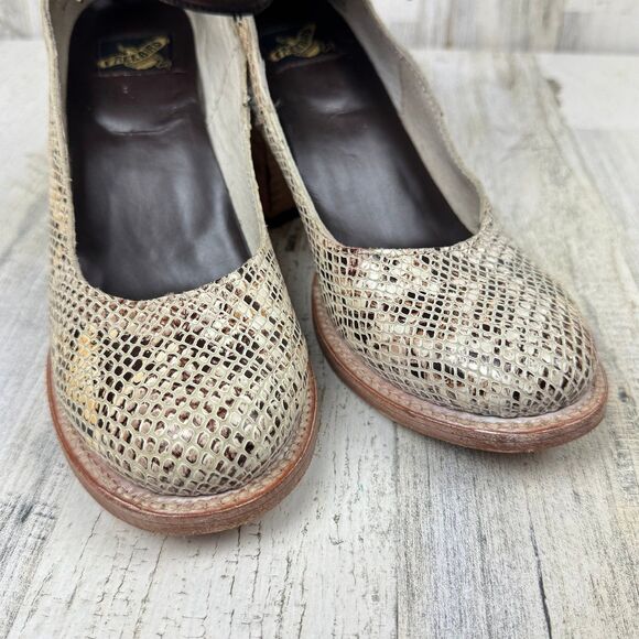 Freebird Randi Snakeskin Leather Boho Buckle Chunky Heels Booties Sandals size 8 - Picture 5 of 12